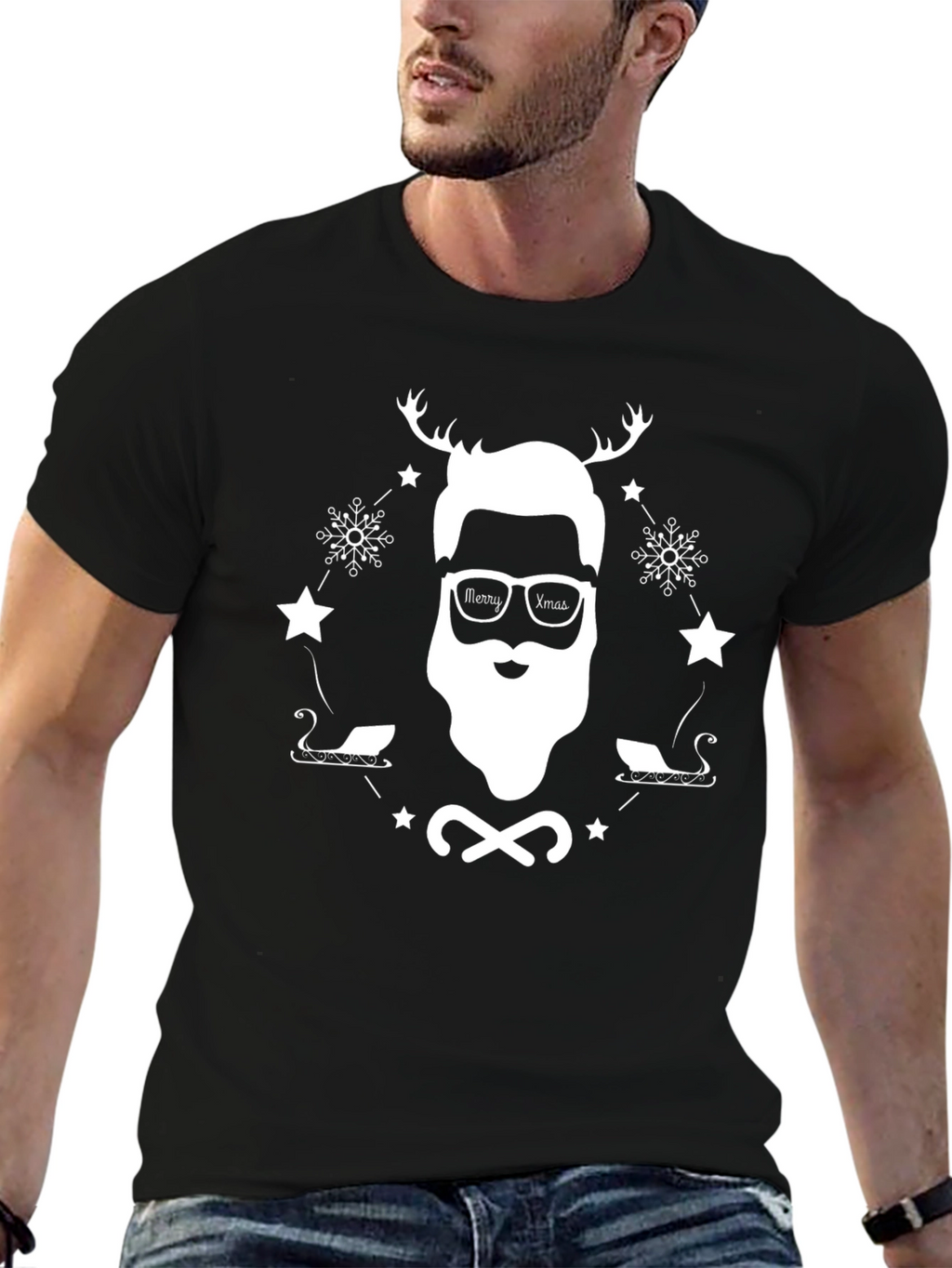 Mens Novelty Christmas Graphic T-Shirt