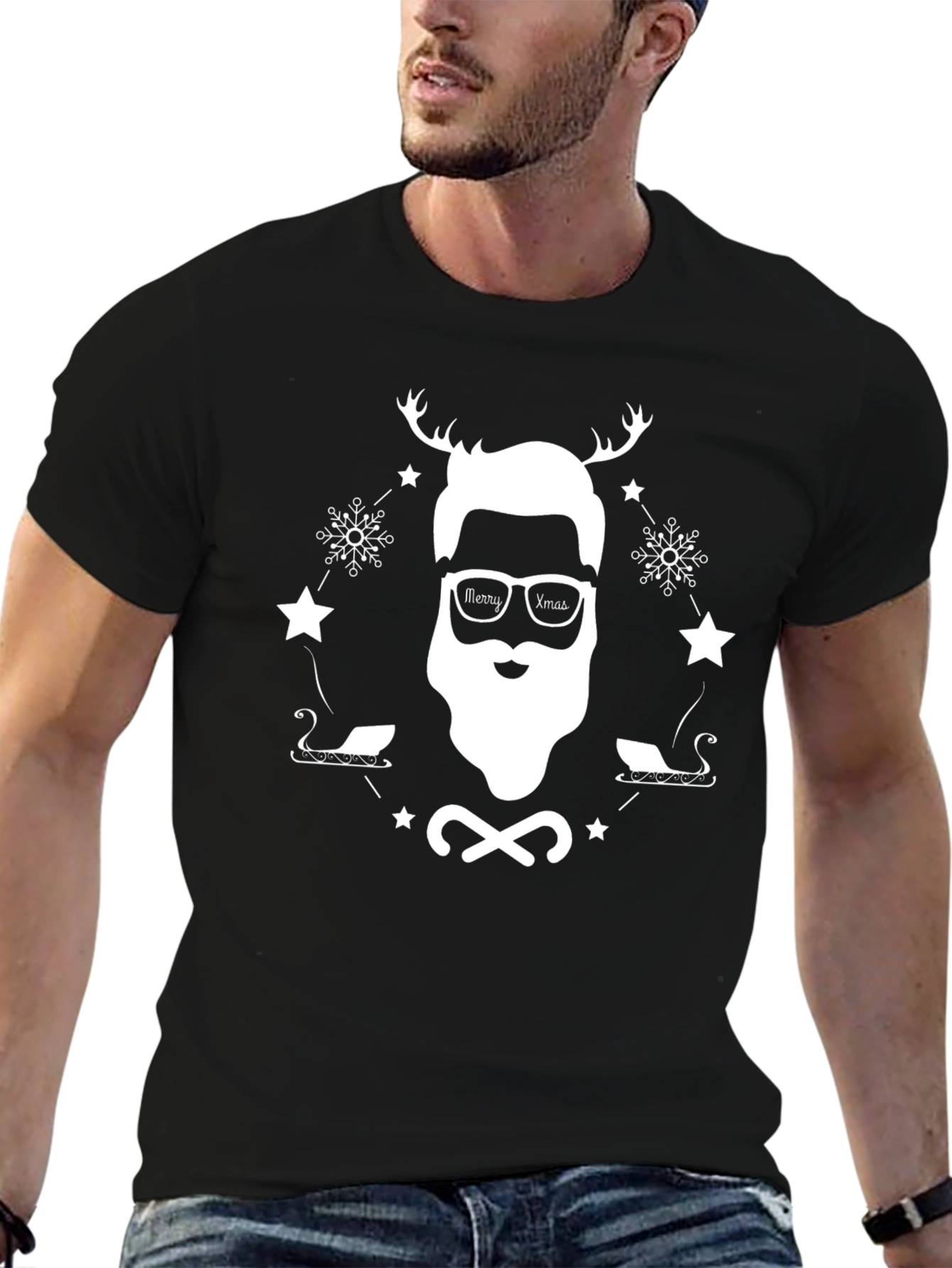Mens Novelty Christmas Graphic T-Shirt
