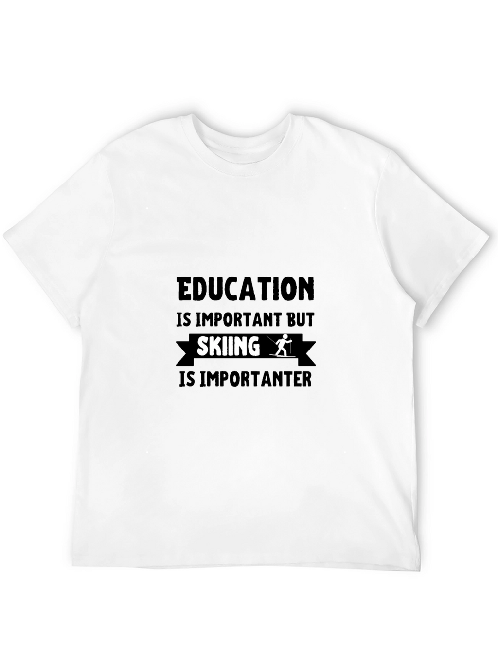 Funny Skiing Lover Black T-Shirt