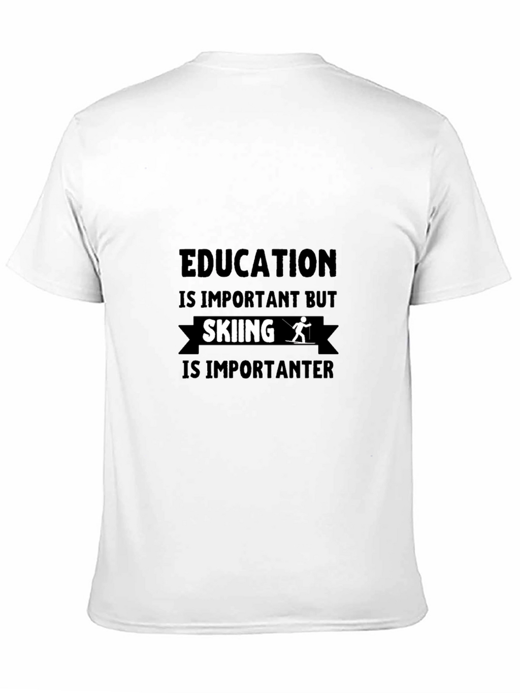 Funny Skiing Lover Black T-Shirt
