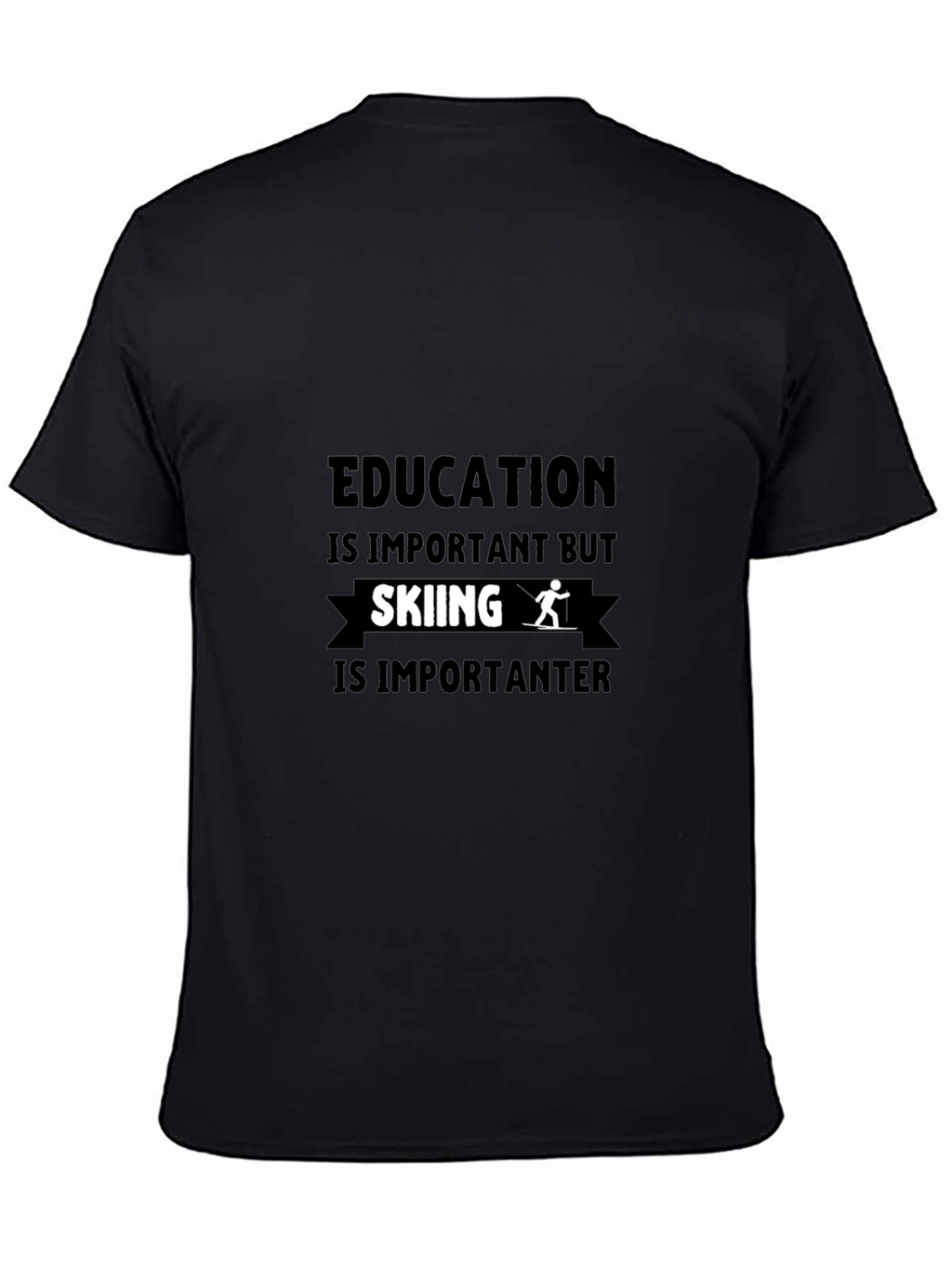 Funny Skiing Lover Black T-Shirt