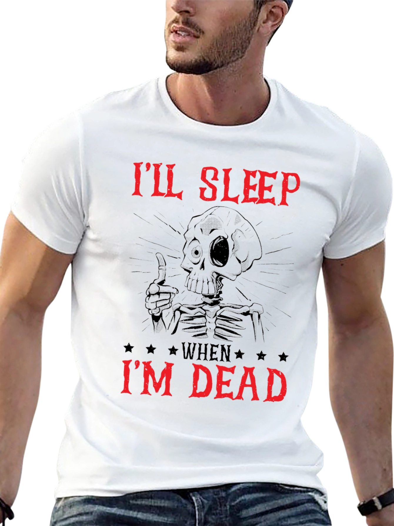 Ill Sleep When Im Dead Skeleton Graphic Tee