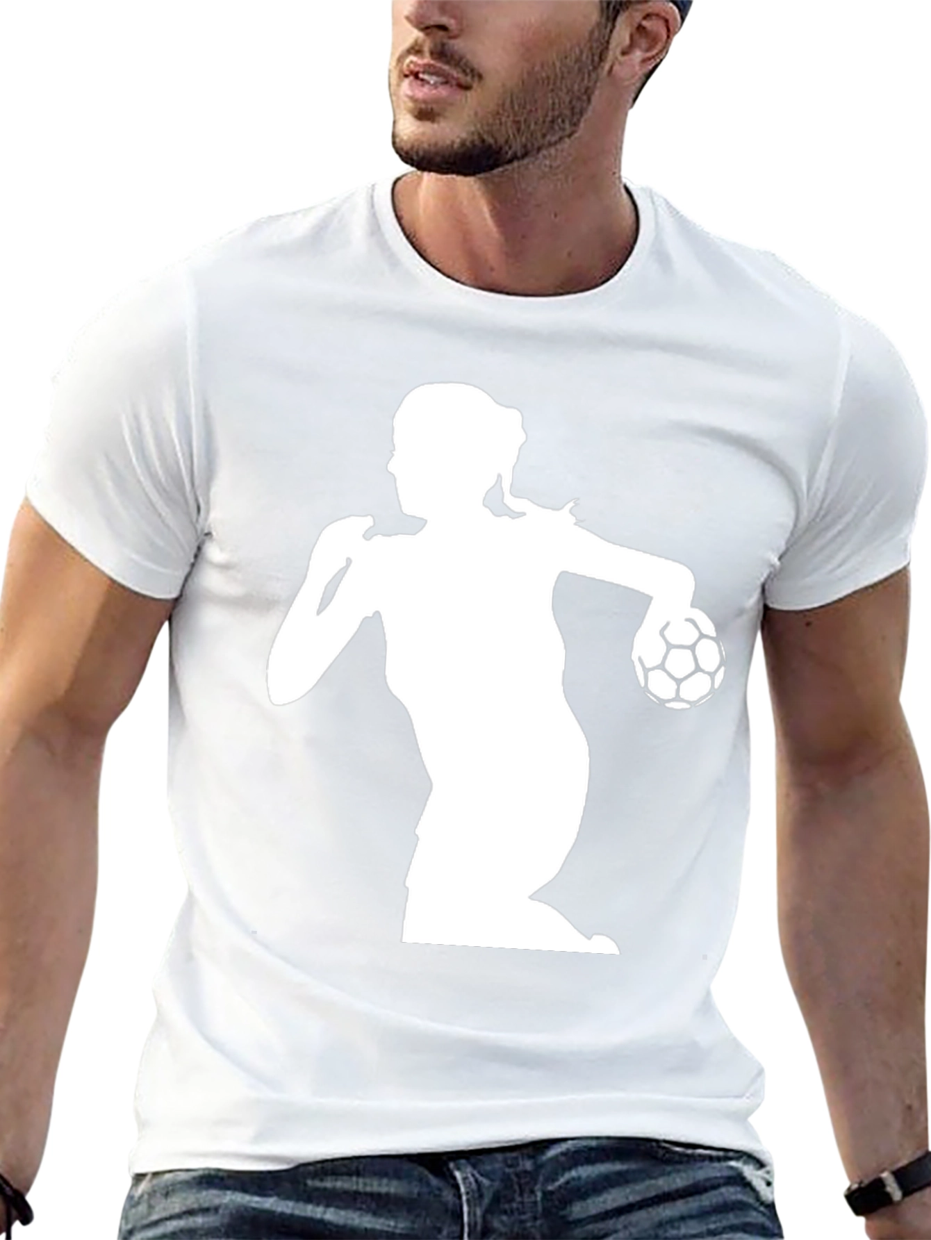 Handball Player Graphic Tee - Black