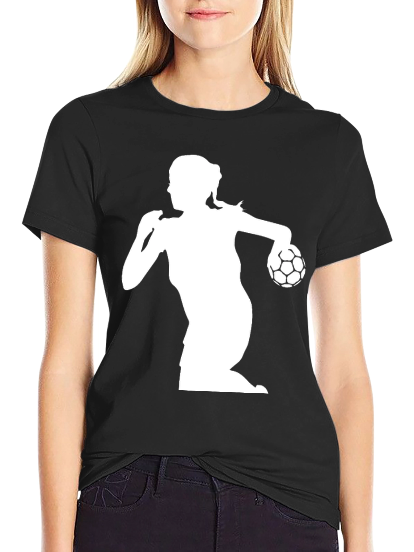 Handball Player Graphic Tee - Black