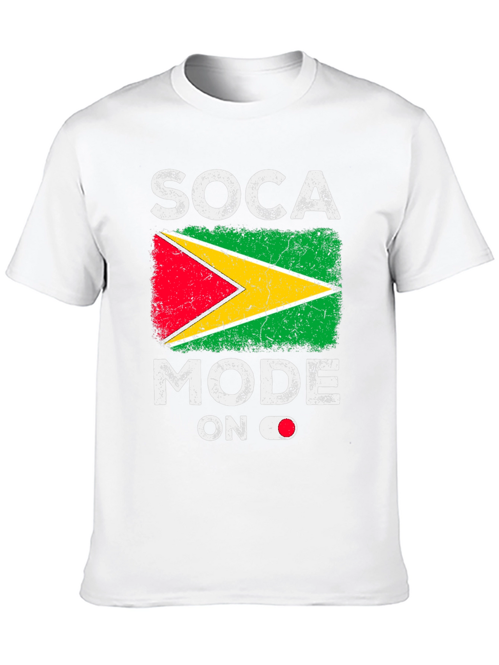 Soca Mode On Guyana Flag Graphic T-Shirt