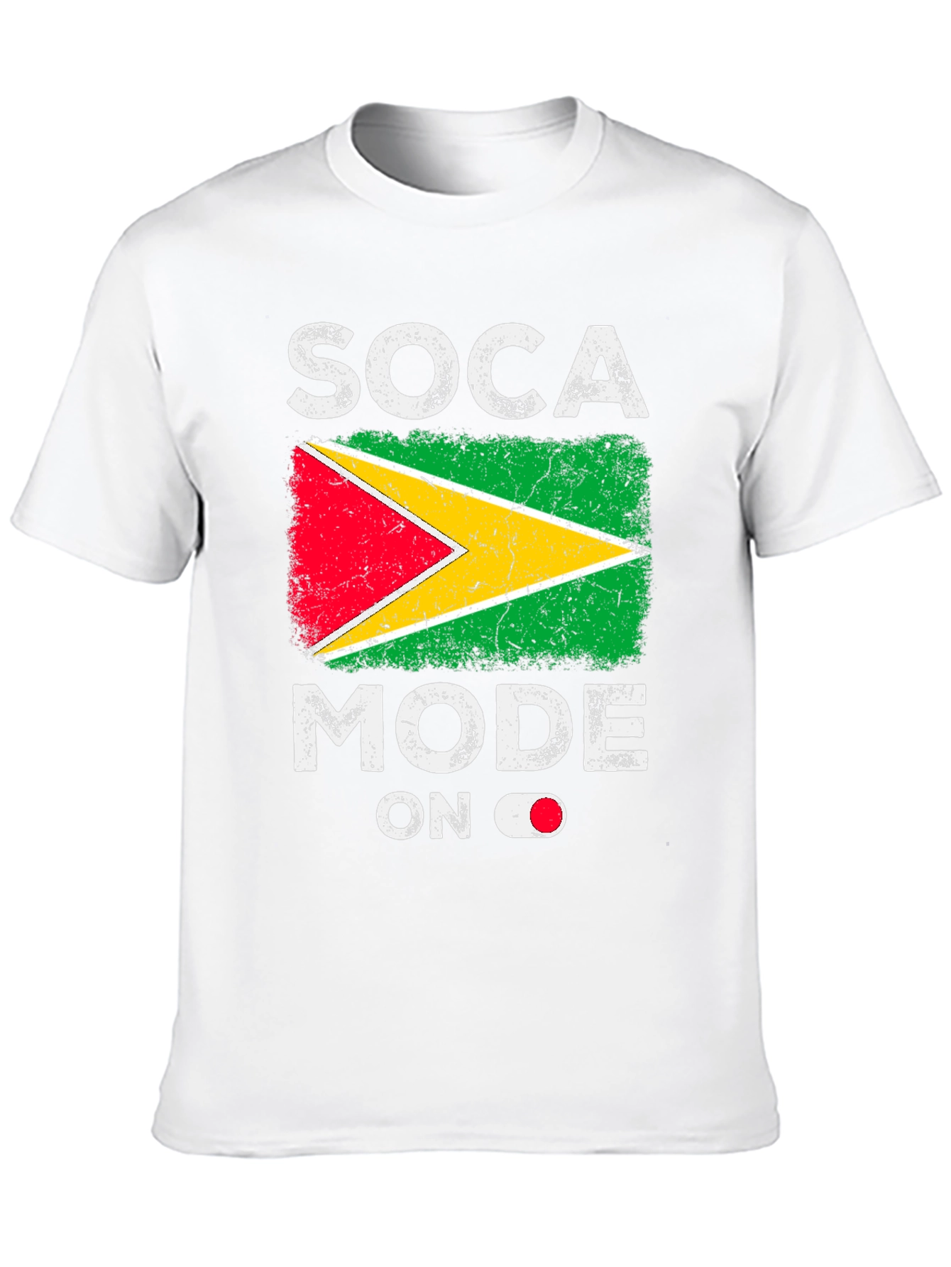 Soca Mode On Guyana Flag Graphic T-Shirt