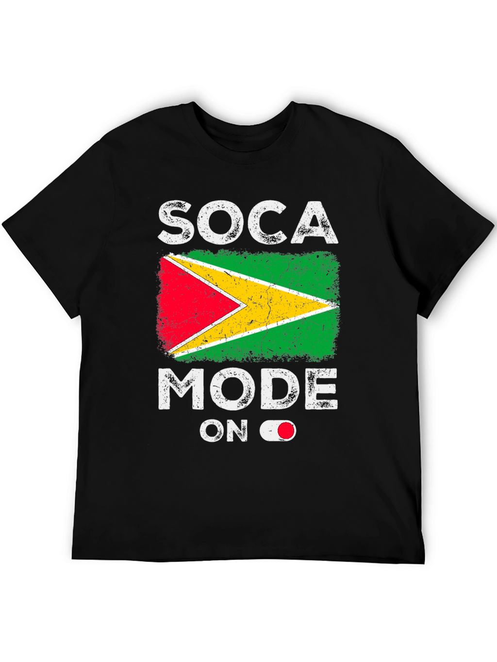 Soca Mode On Guyana Flag Graphic T-Shirt