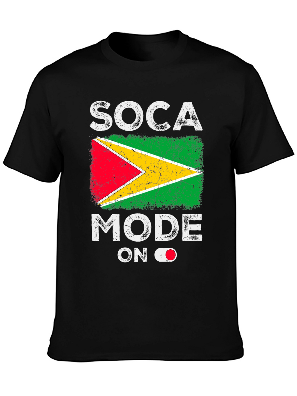 Soca Mode On Guyana Flag Graphic T-Shirt