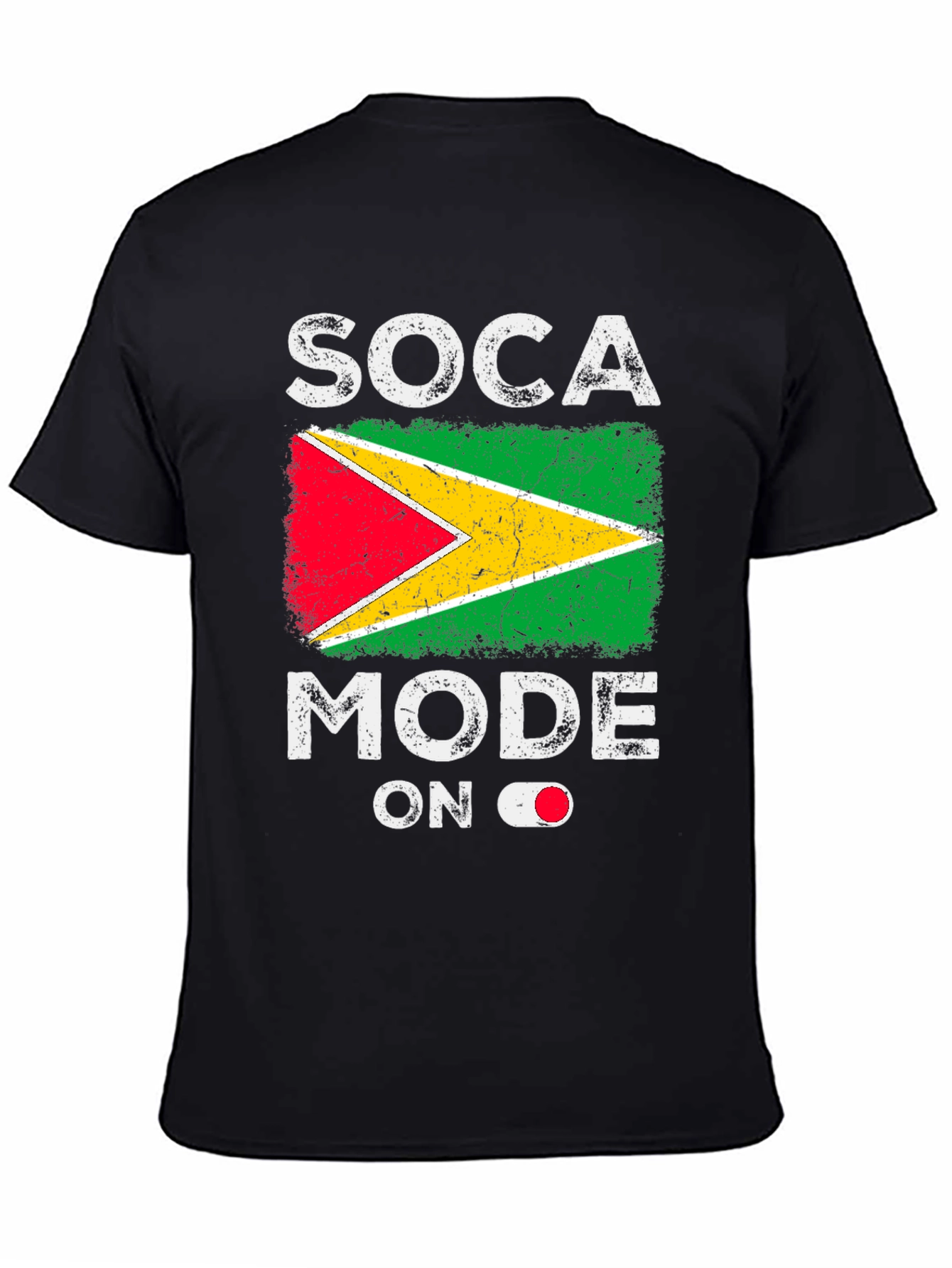 Soca Mode On Guyana Flag Graphic T-Shirt