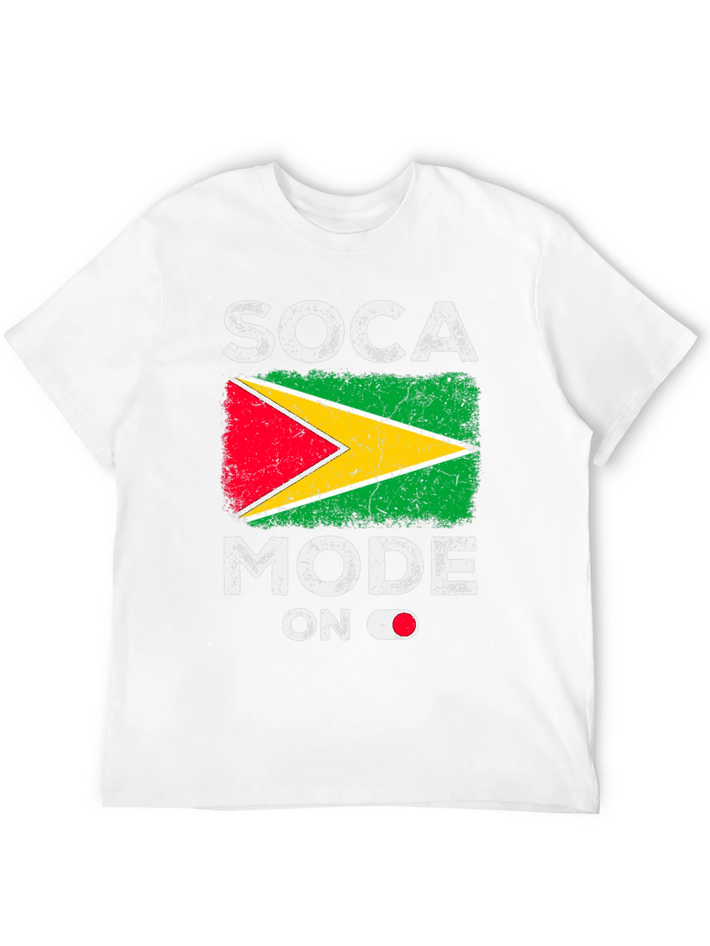Soca Mode On Guyana Flag Graphic T-Shirt