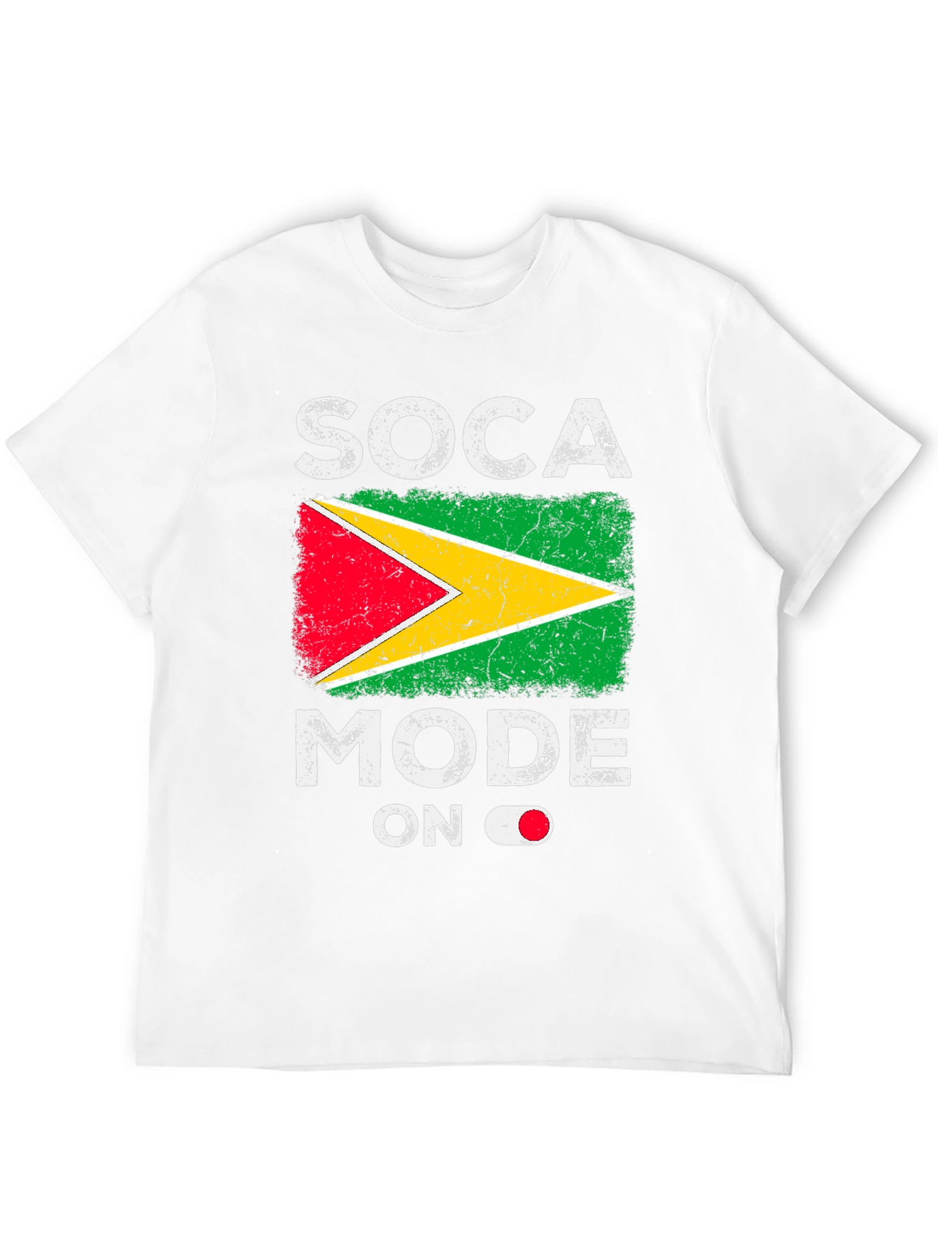 Soca Mode On Guyana Flag Graphic T-Shirt