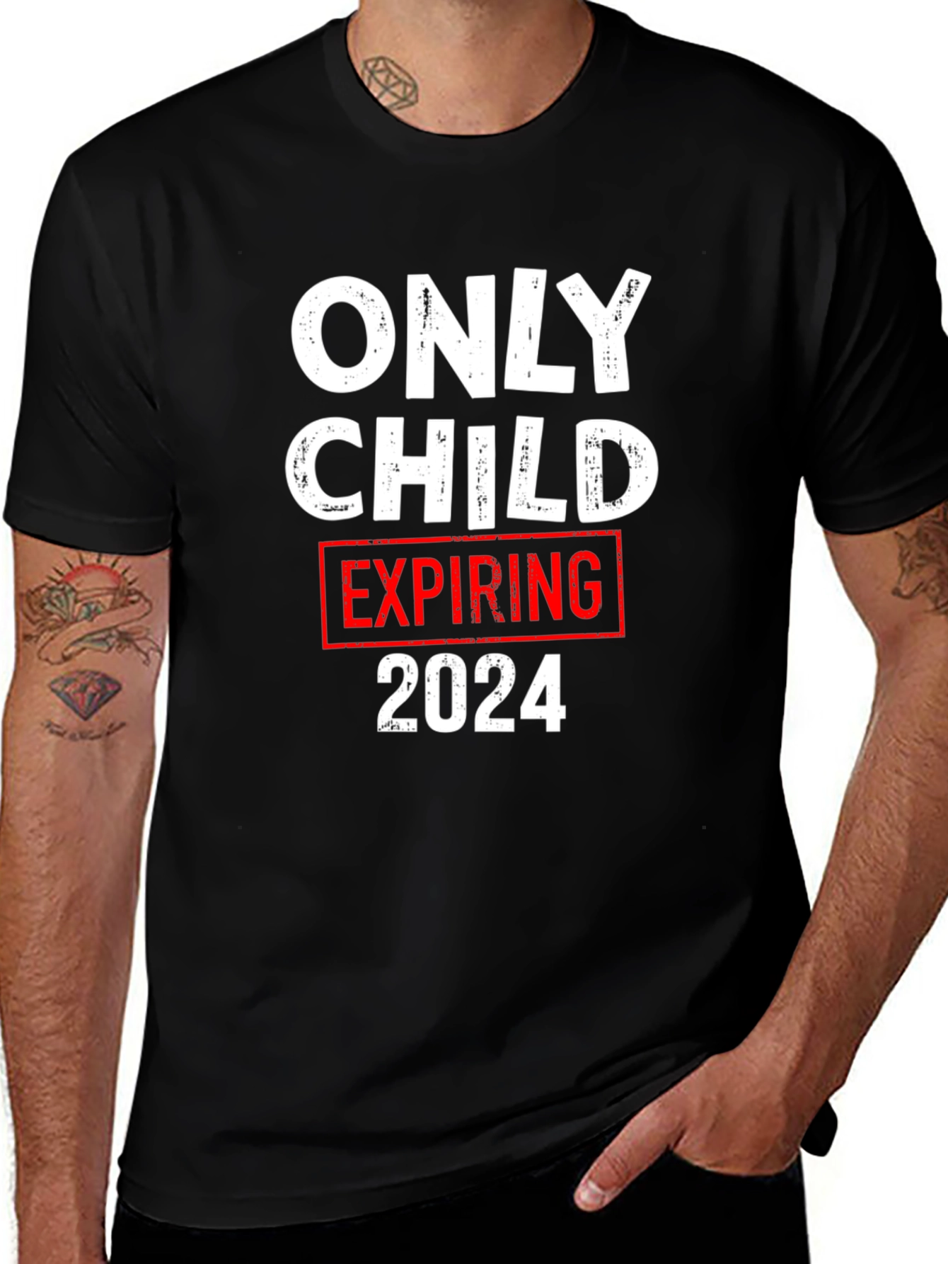 Only Child Expiring 2024 T-Shirt - Humorous Expecting Parent Tee
