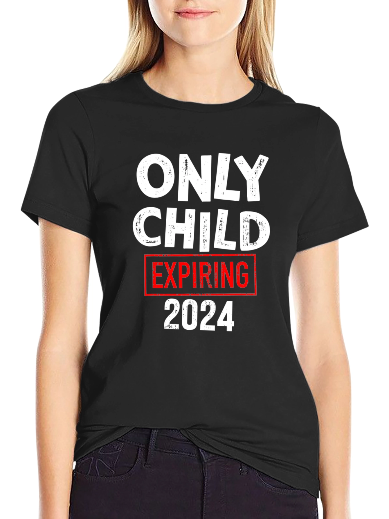Only Child Expiring 2024 T-Shirt - Humorous Expecting Parent Tee