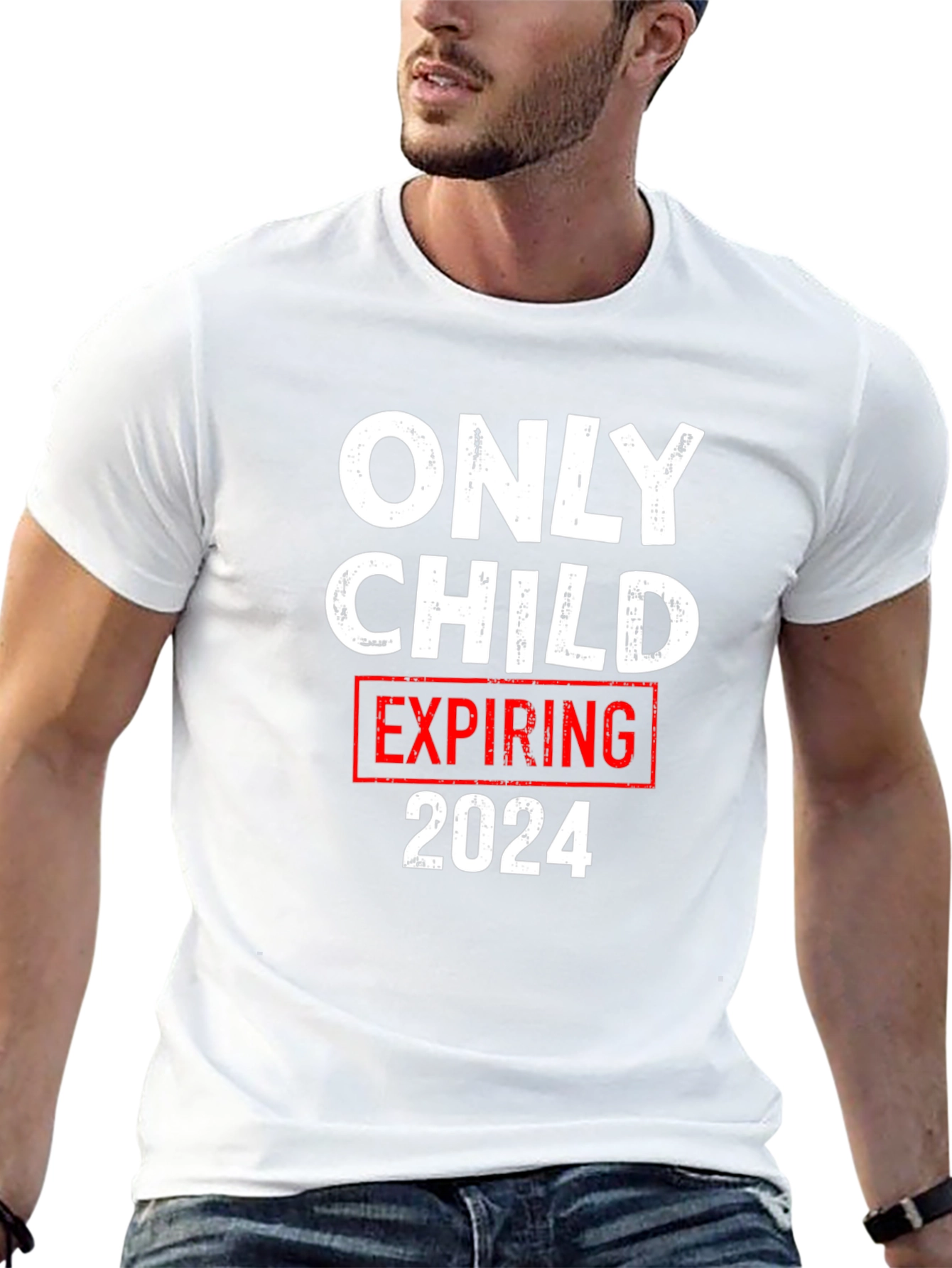 Only Child Expiring 2024 T-Shirt - Humorous Expecting Parent Tee