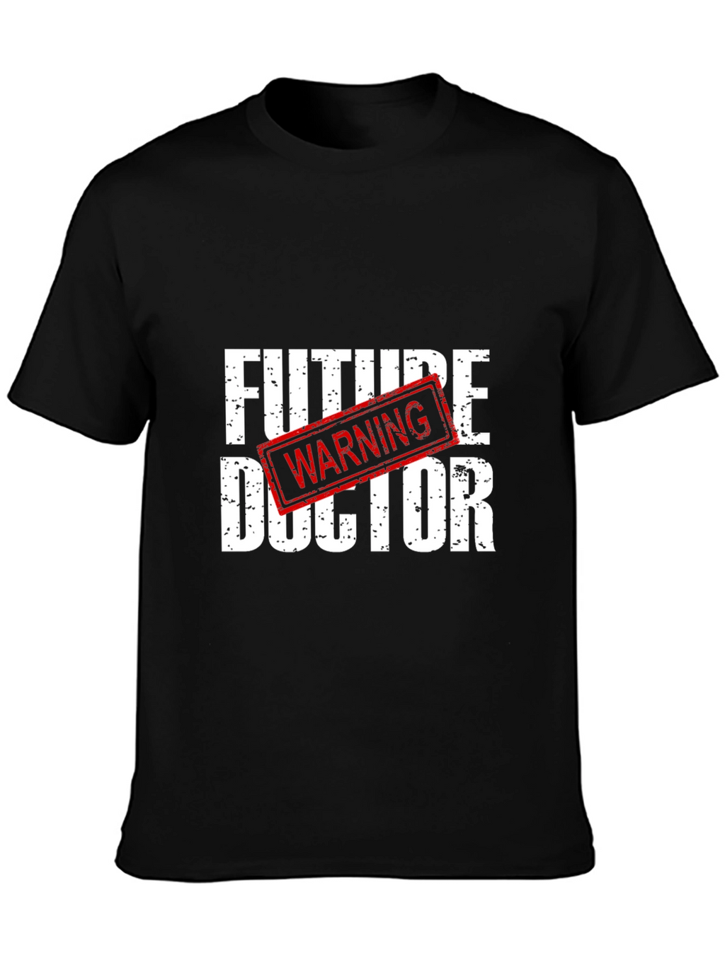 Future Doctor Warning Black Graphic T-Shirt