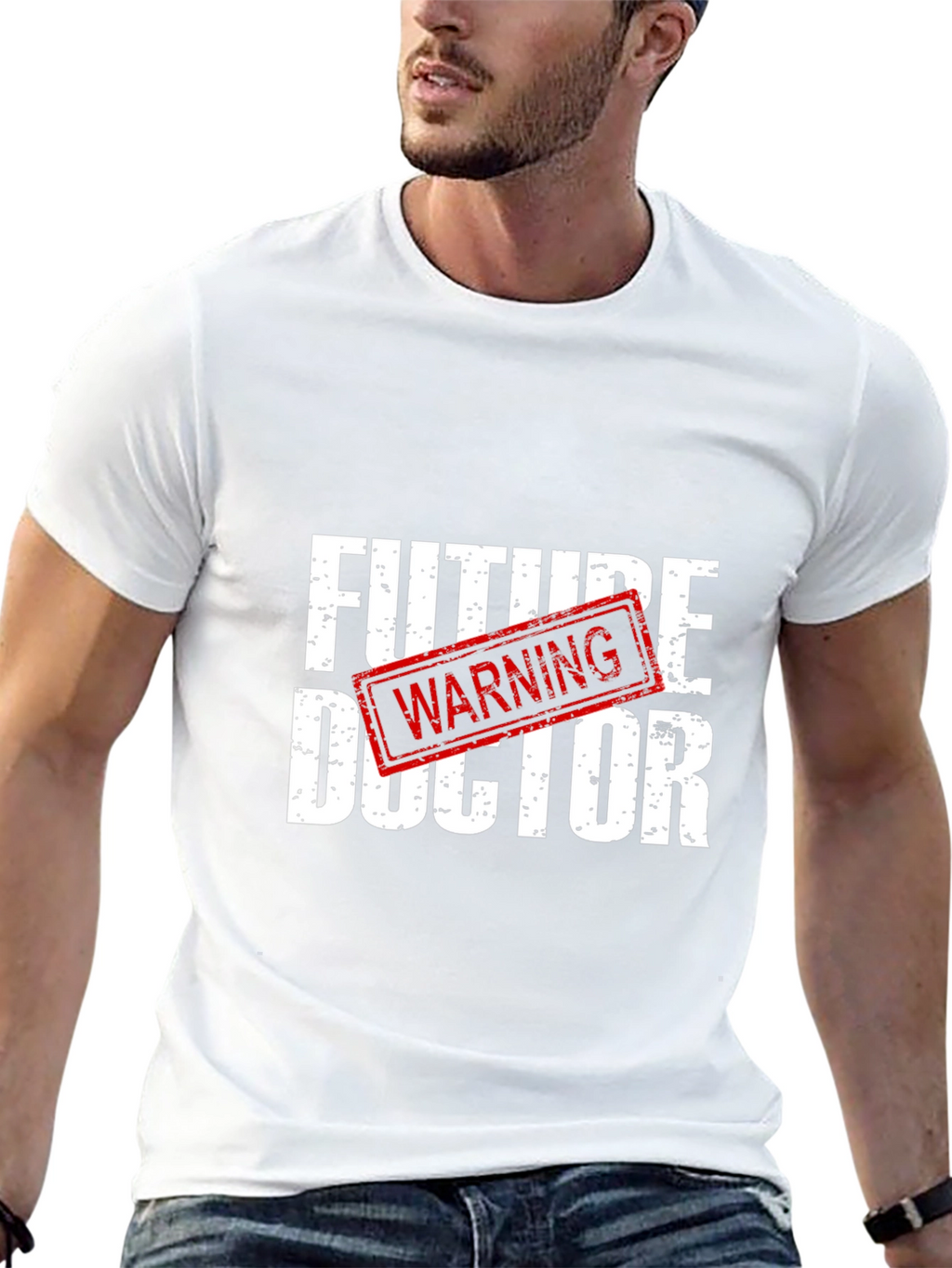 Future Doctor Warning Black Graphic T-Shirt