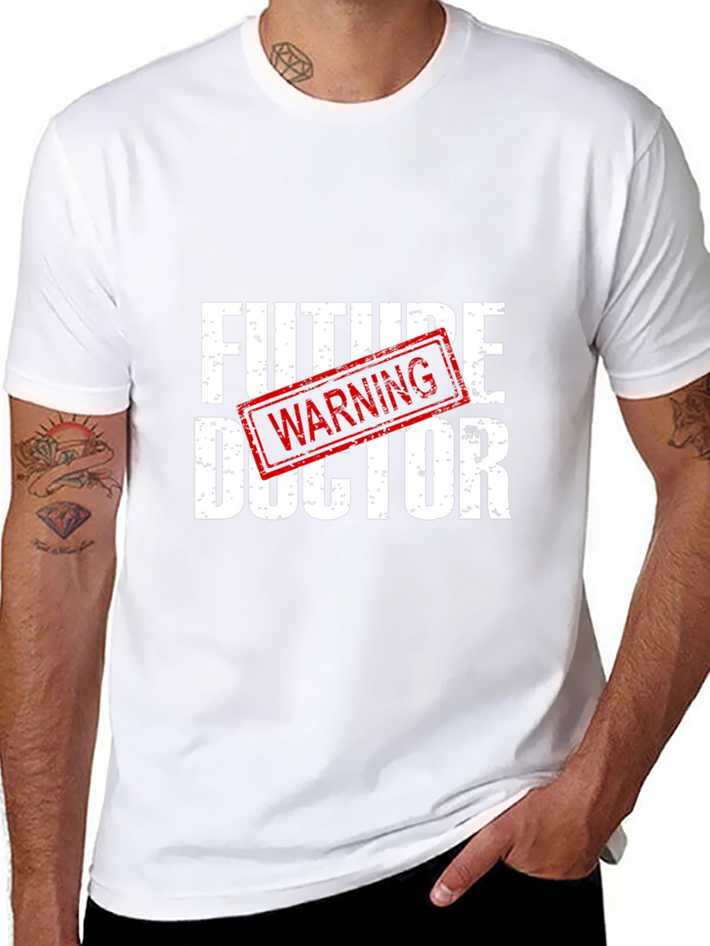 Future Doctor Warning Black Graphic T-Shirt