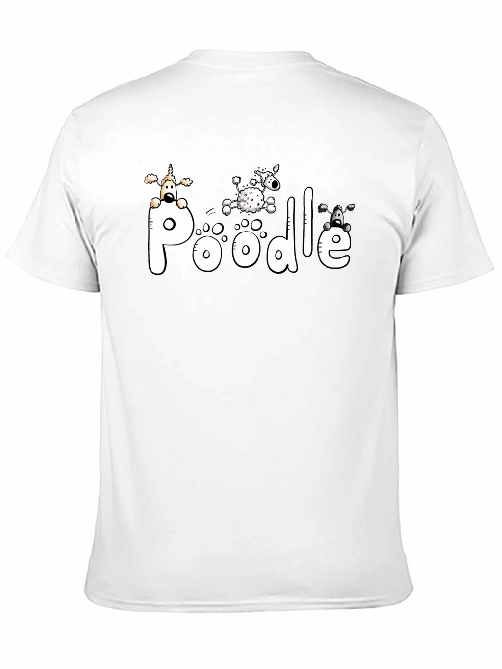 Poodle Graphic Print Black T-Shirt