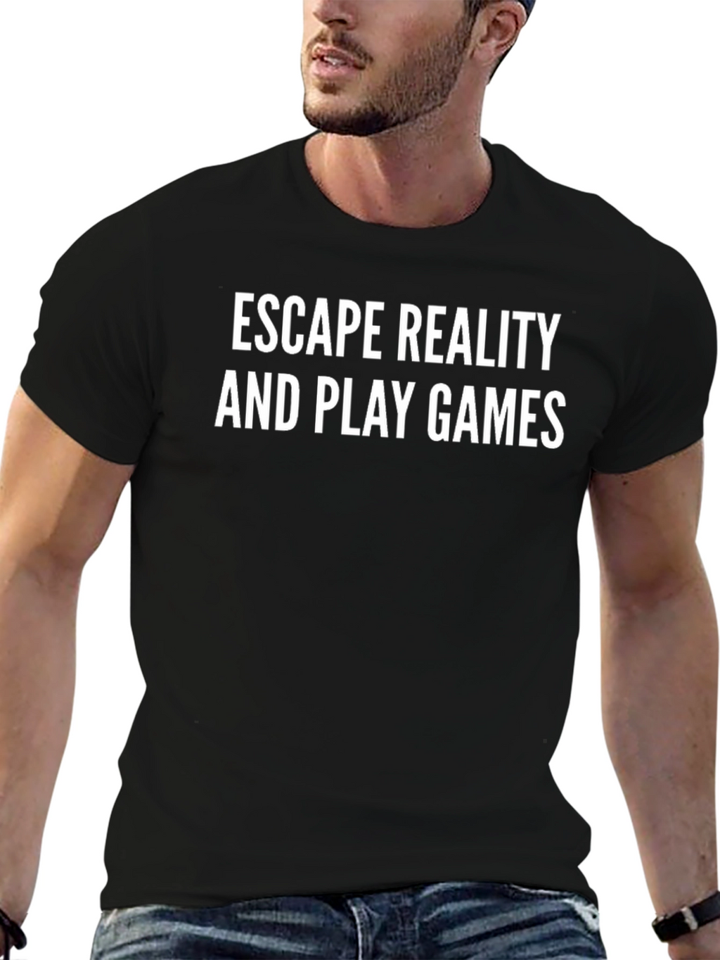 Escape Reality Play Games Black Graphic Tee