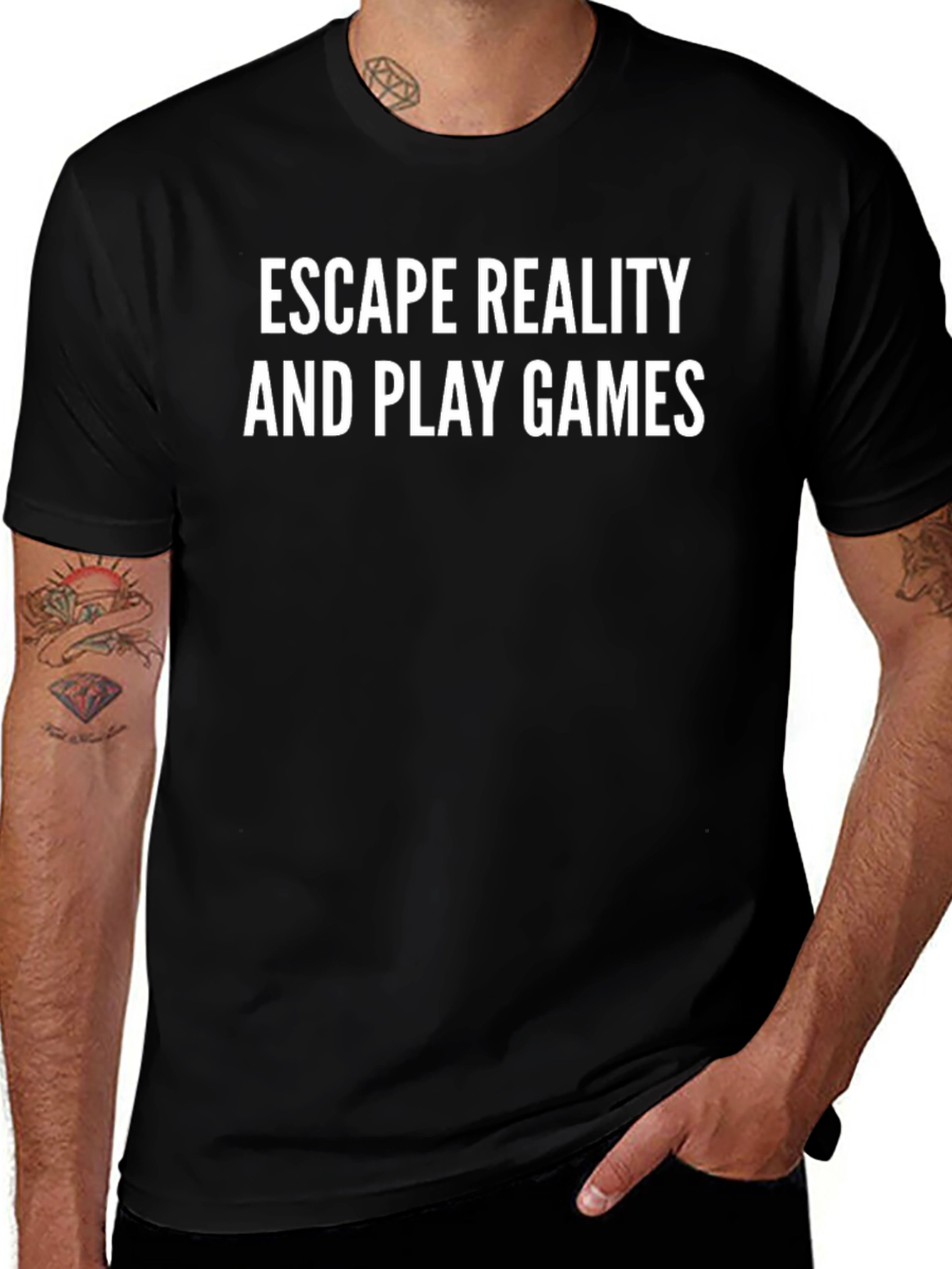 Escape Reality Play Games Black Graphic Tee