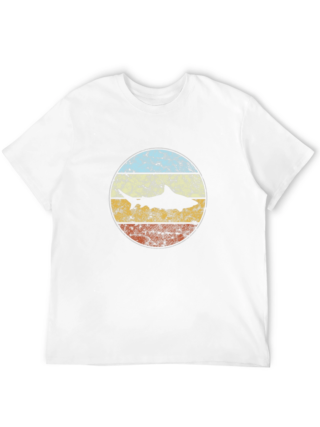 Retro Shark Graphic Tee - Vintage Style Black T-Shirt
