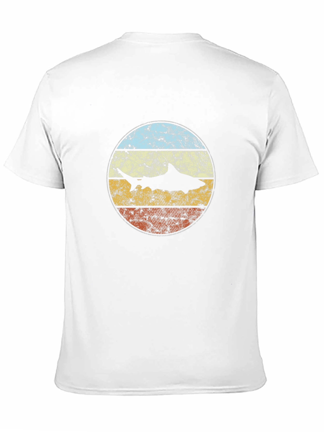 Retro Shark Graphic Tee - Vintage Style Black T-Shirt