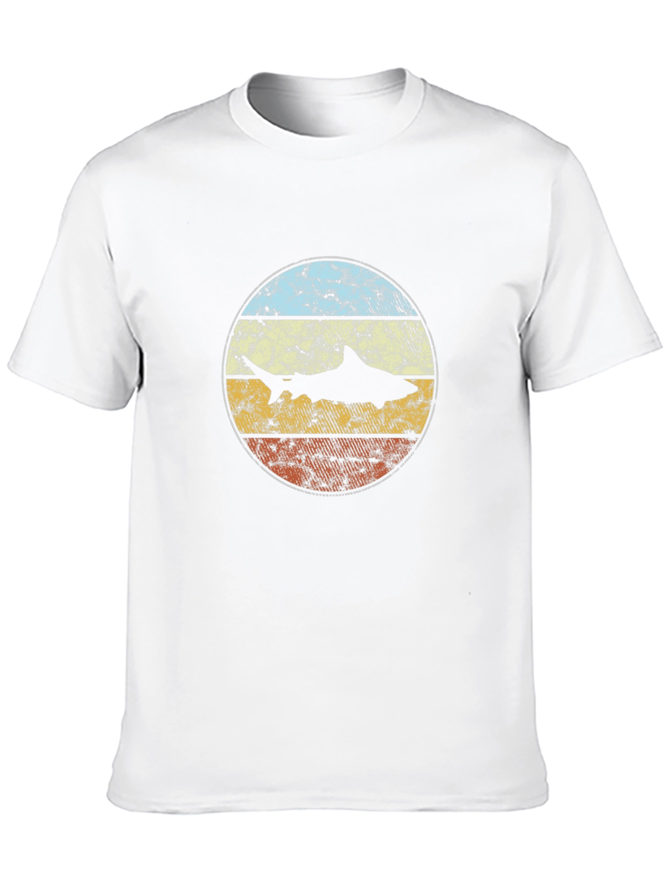 Retro Shark Graphic Tee - Vintage Style Black T-Shirt