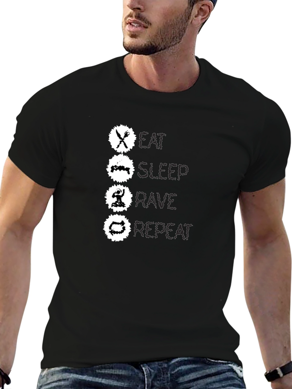Eat Sleep Rave Repeat Graphic Tee