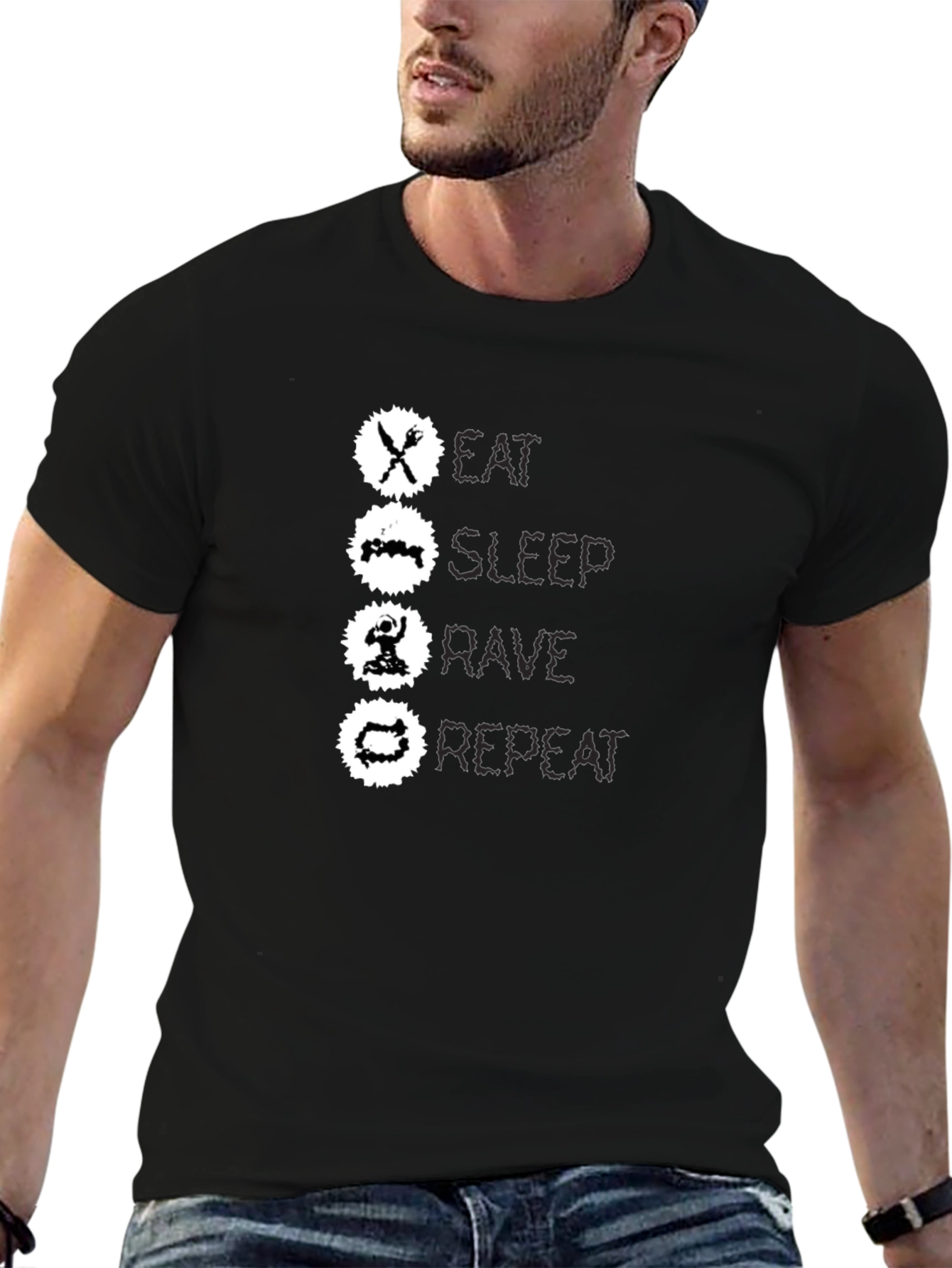 Eat Sleep Rave Repeat Graphic Tee