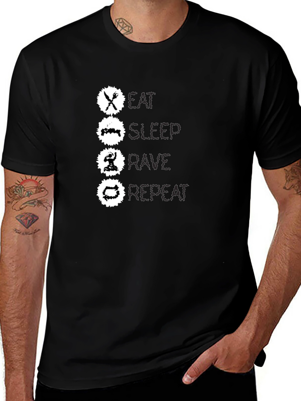 Eat Sleep Rave Repeat Graphic Tee