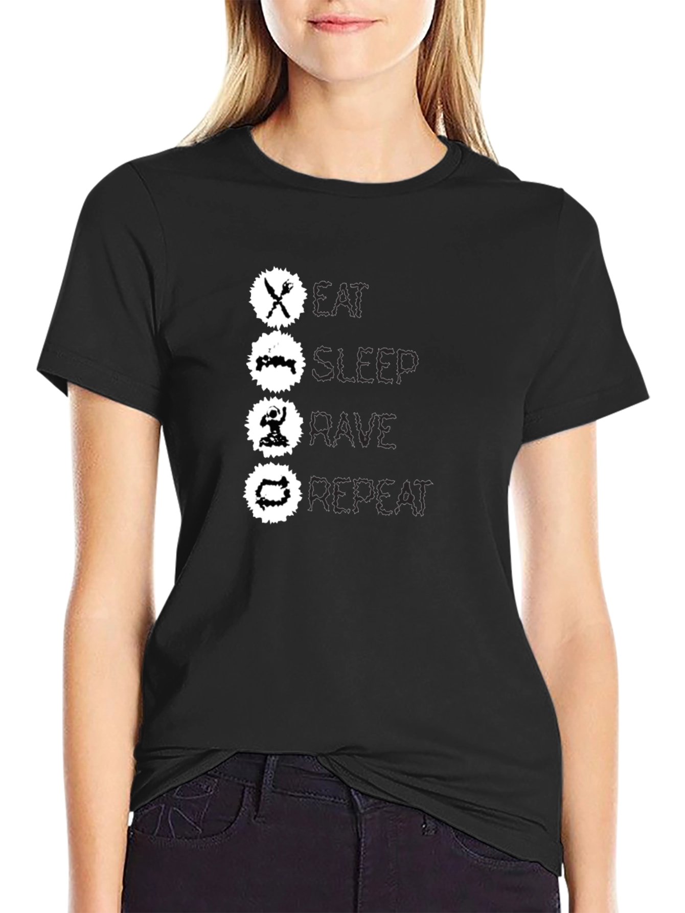 Eat Sleep Rave Repeat Graphic Tee