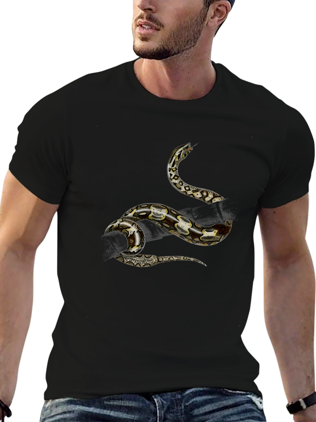 Snake Graphic Black T-Shirt