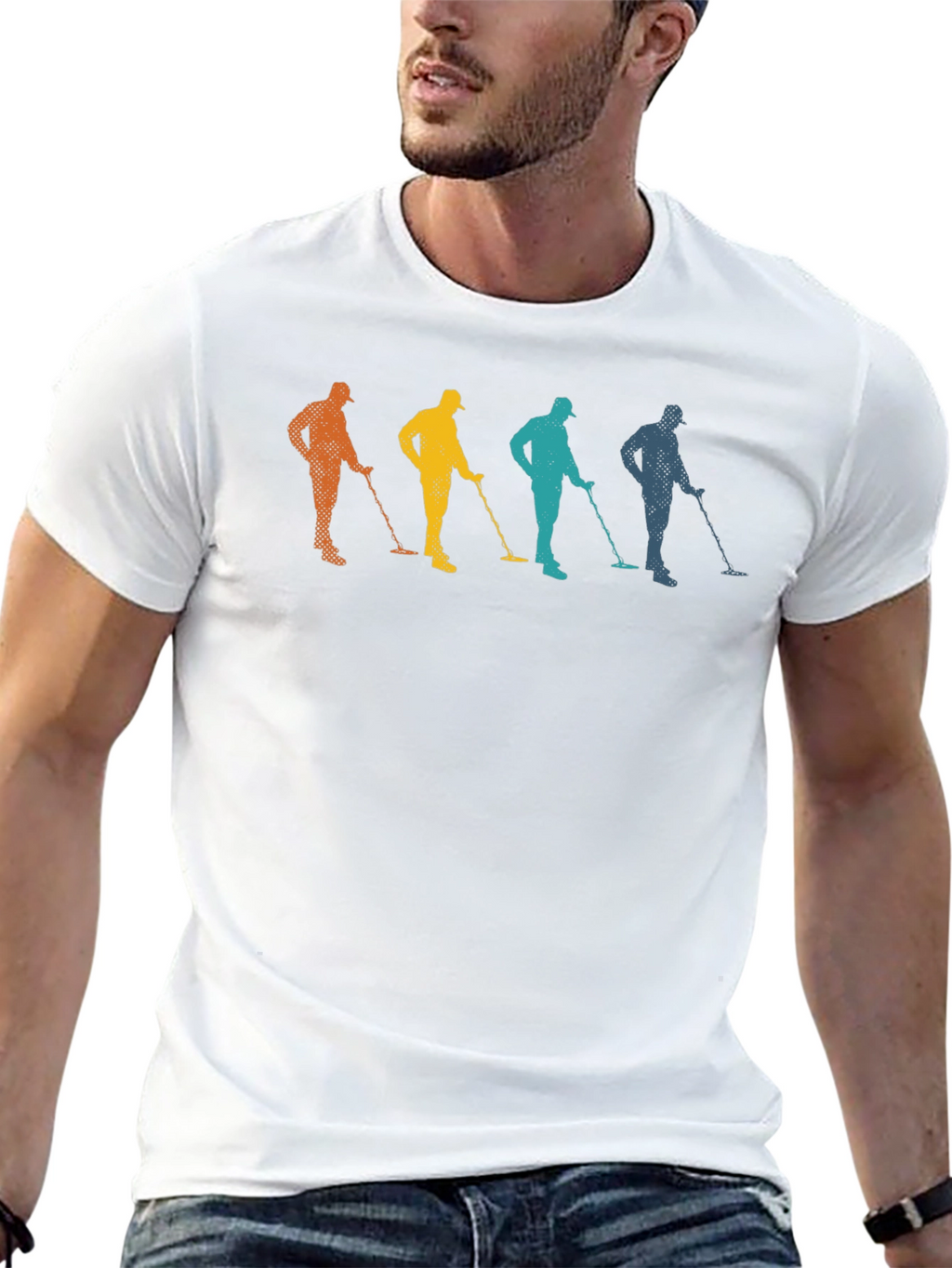 Retro Metal Detector T-Shirt Treasure Hunting Tee
