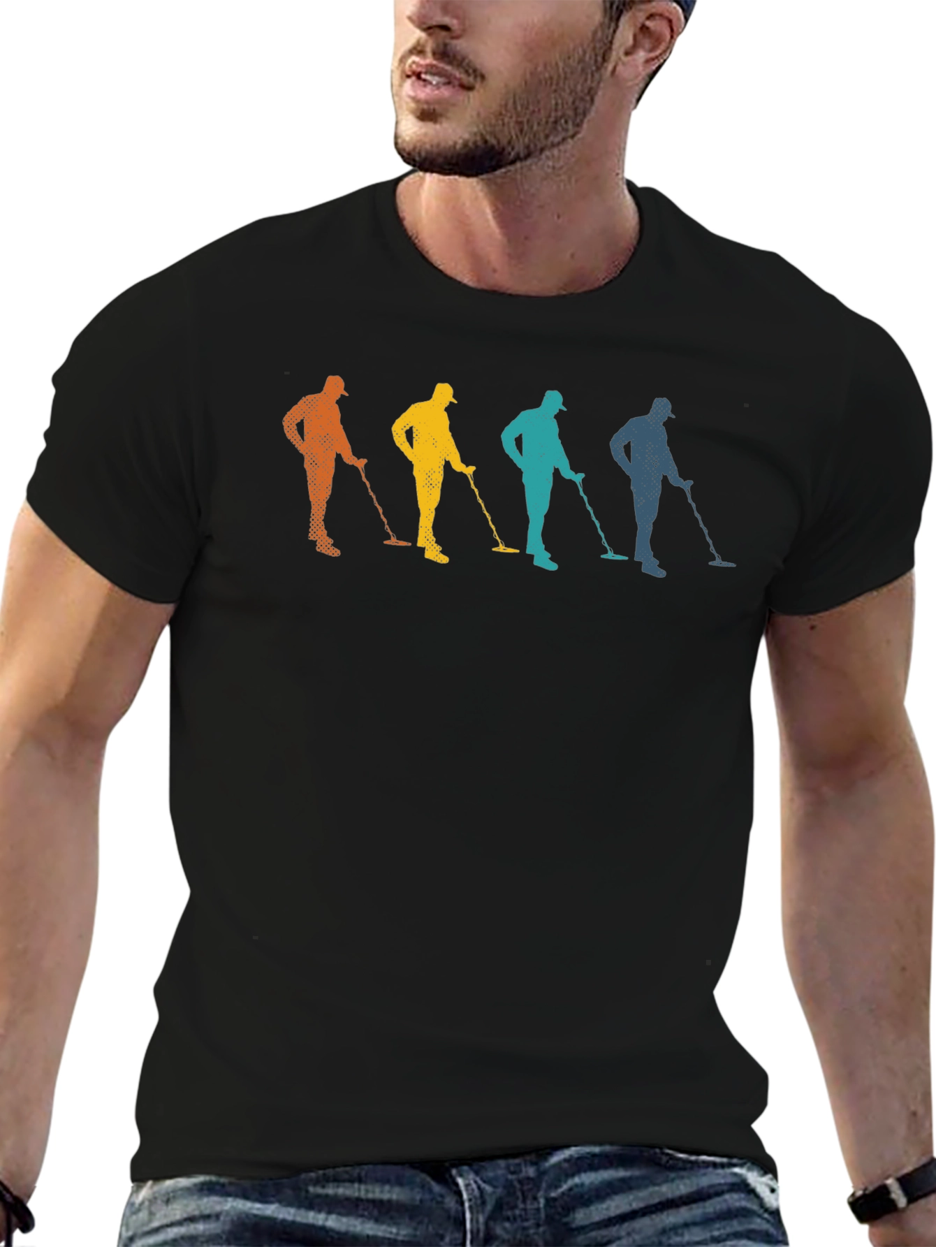 Retro Metal Detector T-Shirt Treasure Hunting Tee