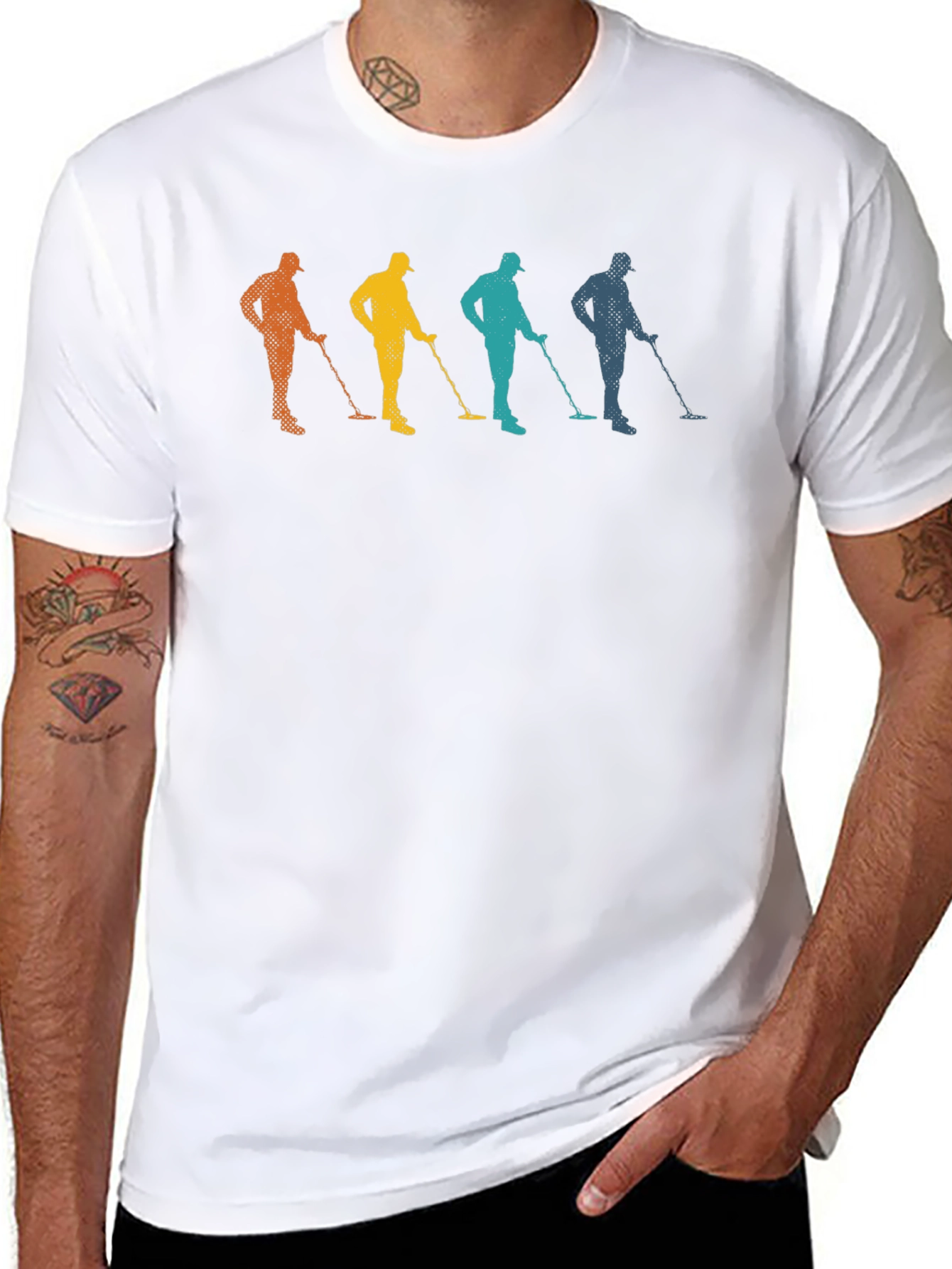 Retro Metal Detector T-Shirt Treasure Hunting Tee