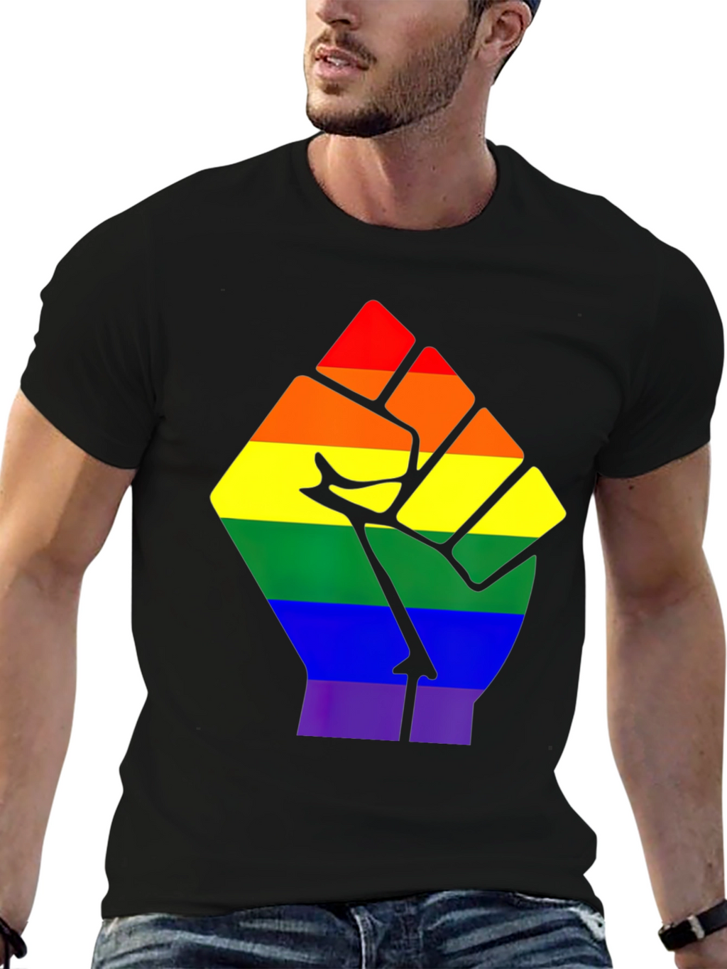LGBTQ+ Pride Fist Tee - Black