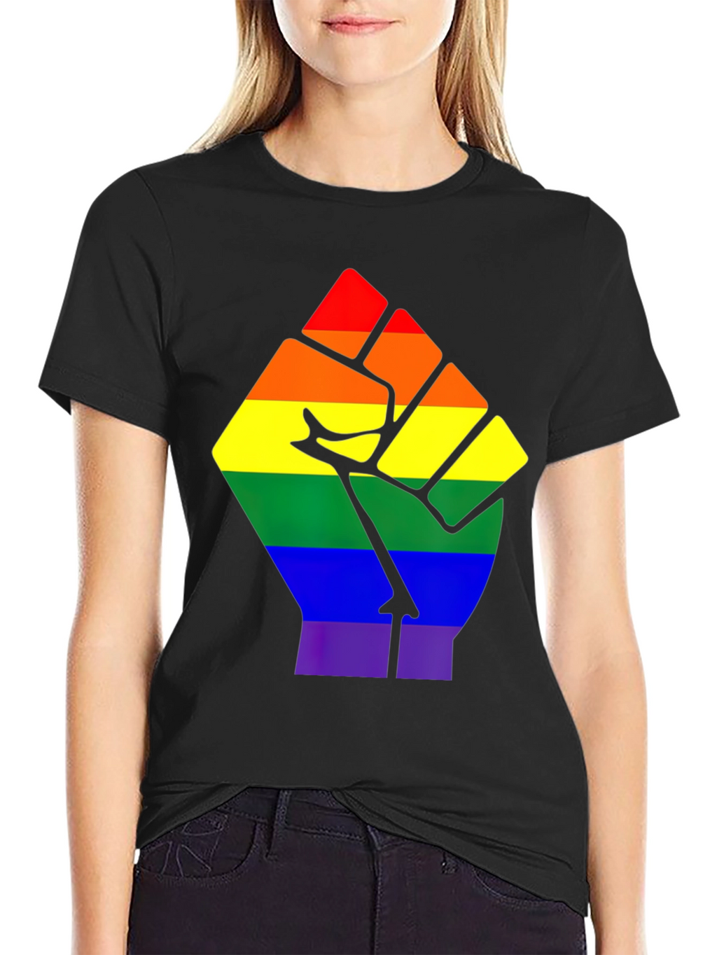 LGBTQ+ Pride Fist Tee - Black