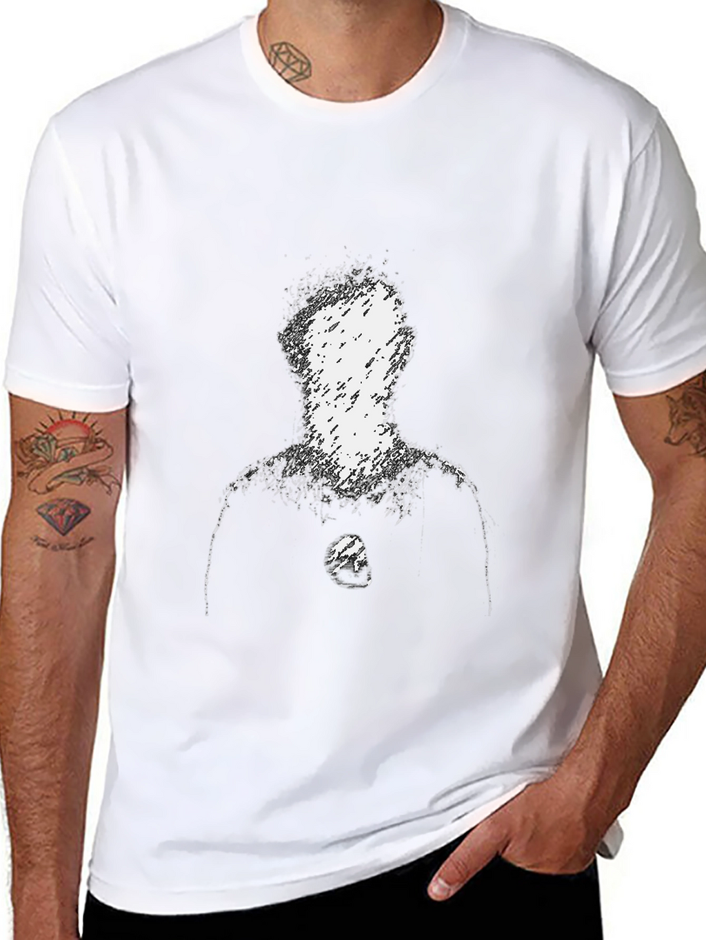 Abstract Figure Graphic Tee - Black