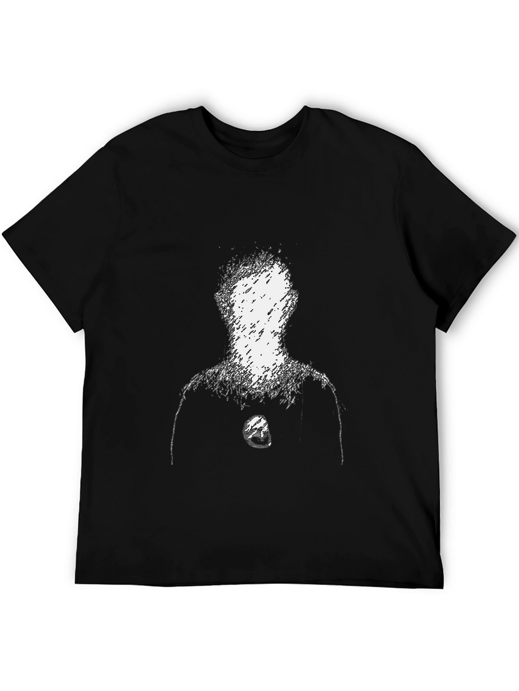 Abstract Figure Graphic Tee - Black