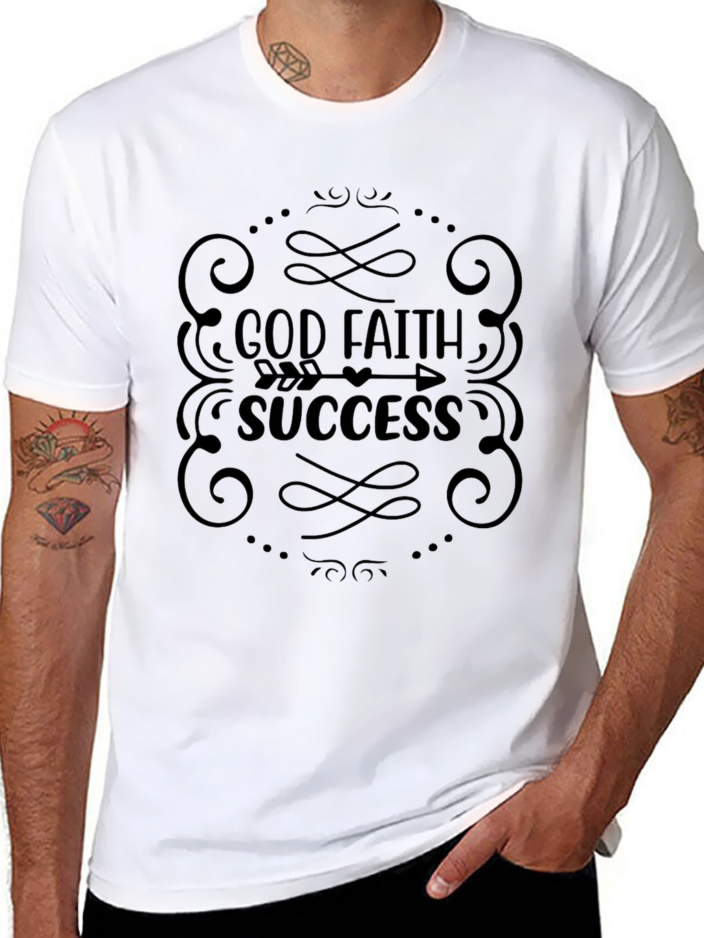 Faith God Success T-Shirt Black