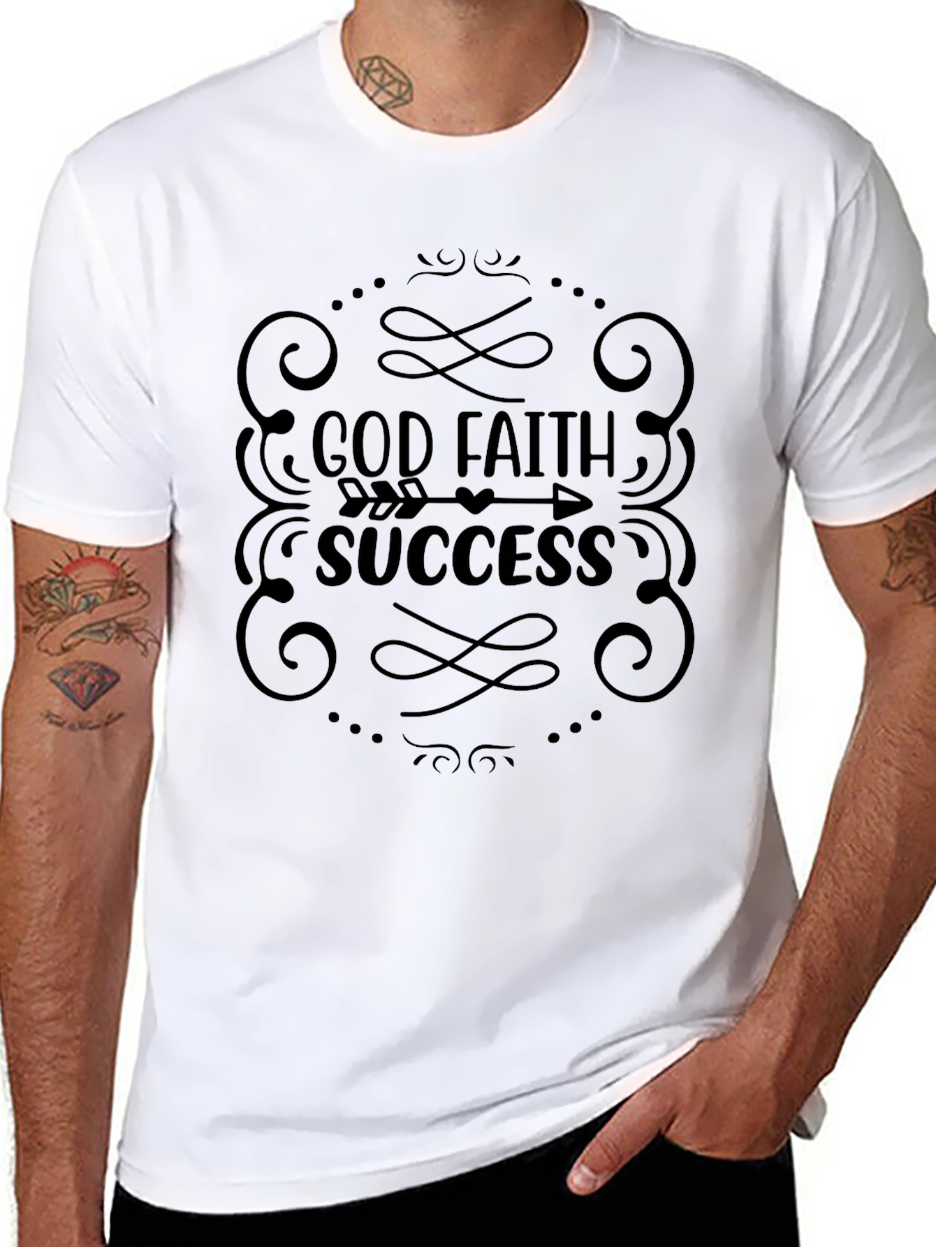Faith God Success T-Shirt Black