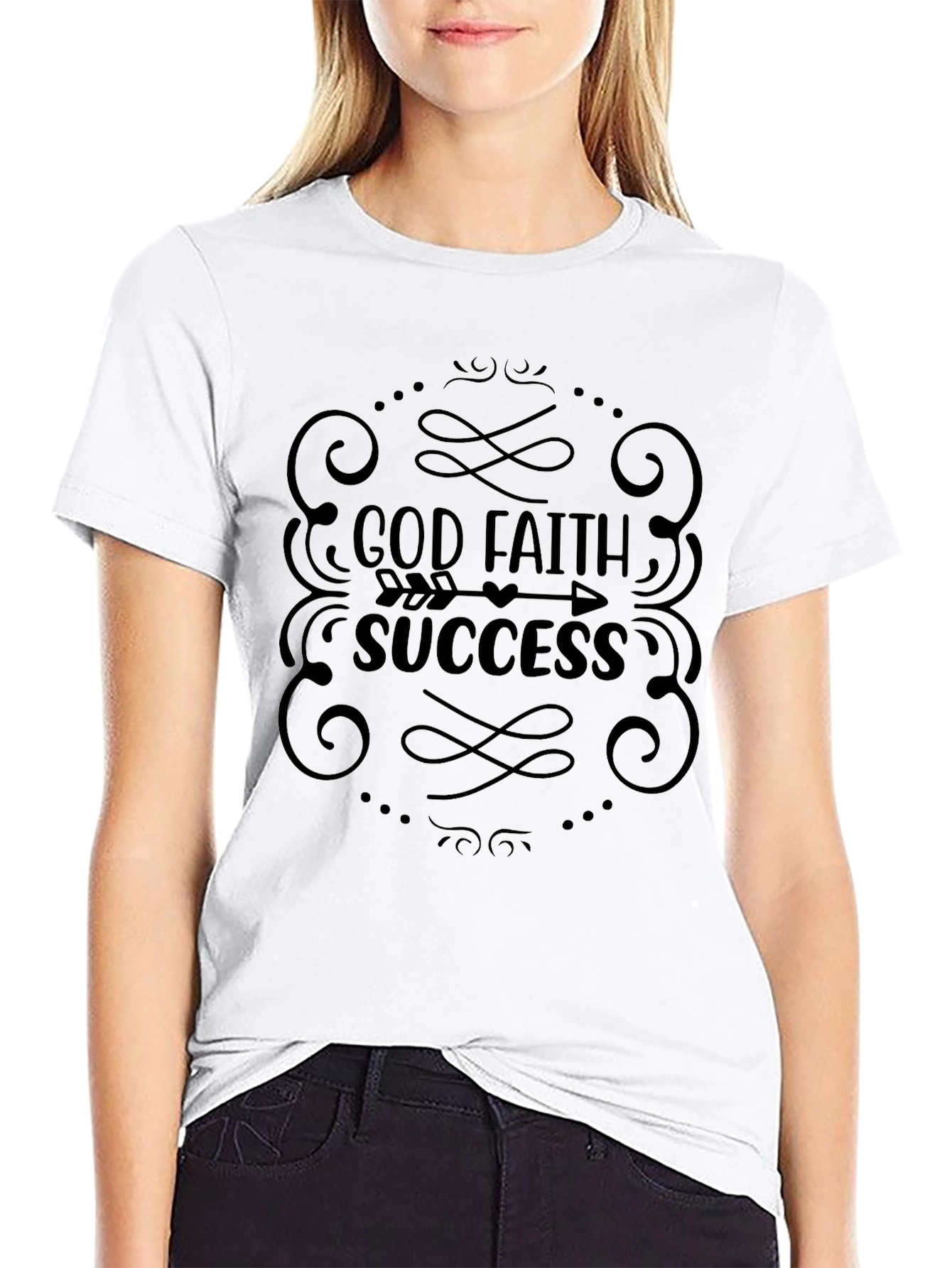 Faith God Success T-Shirt Black