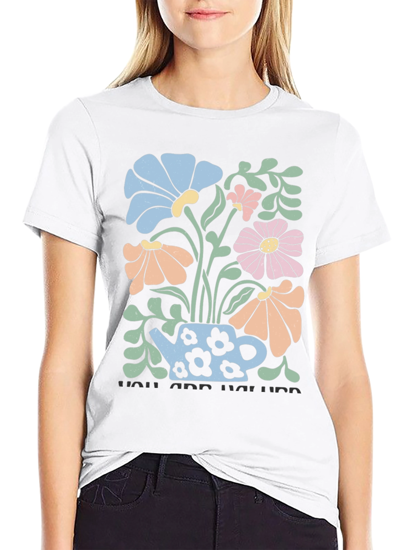 Floral Teapot Graphic T-Shirt