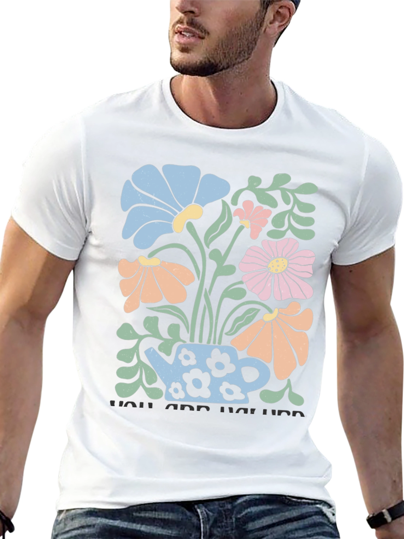 Floral Teapot Graphic T-Shirt