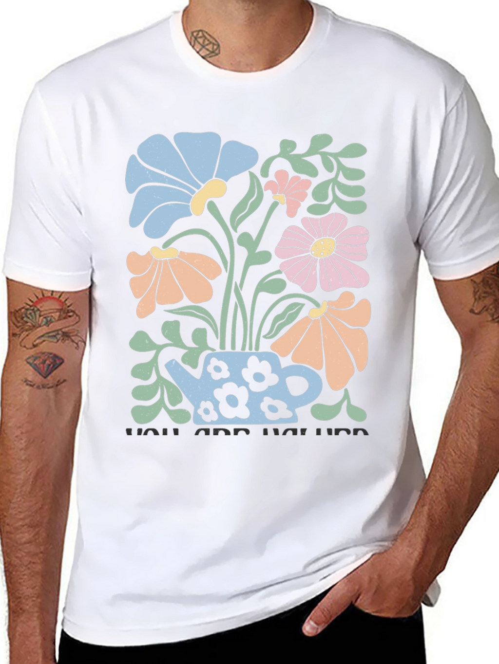 Floral Teapot Graphic T-Shirt