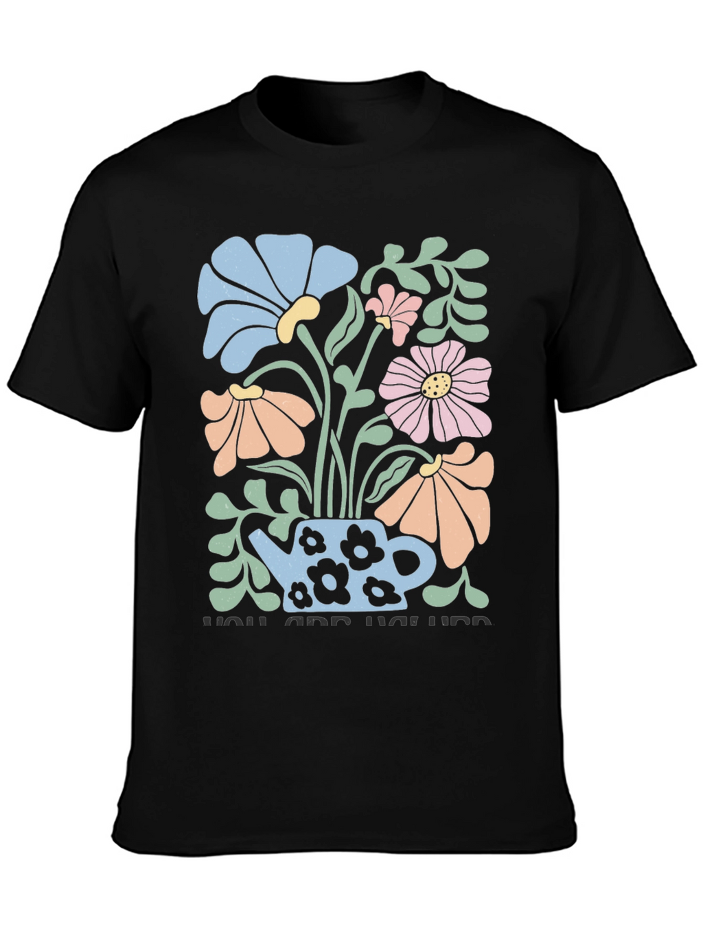 Floral Teapot Graphic T-Shirt