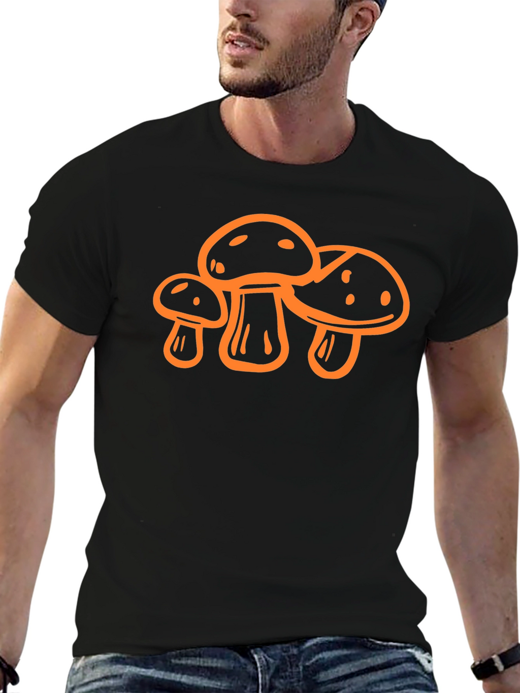Mushroom Graphic T-Shirt - Black