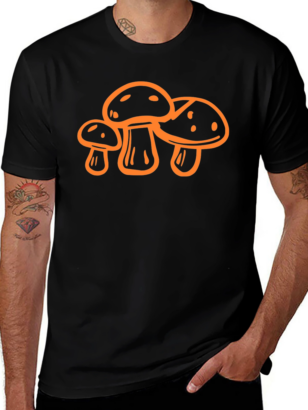 Mushroom Graphic T-Shirt - Black