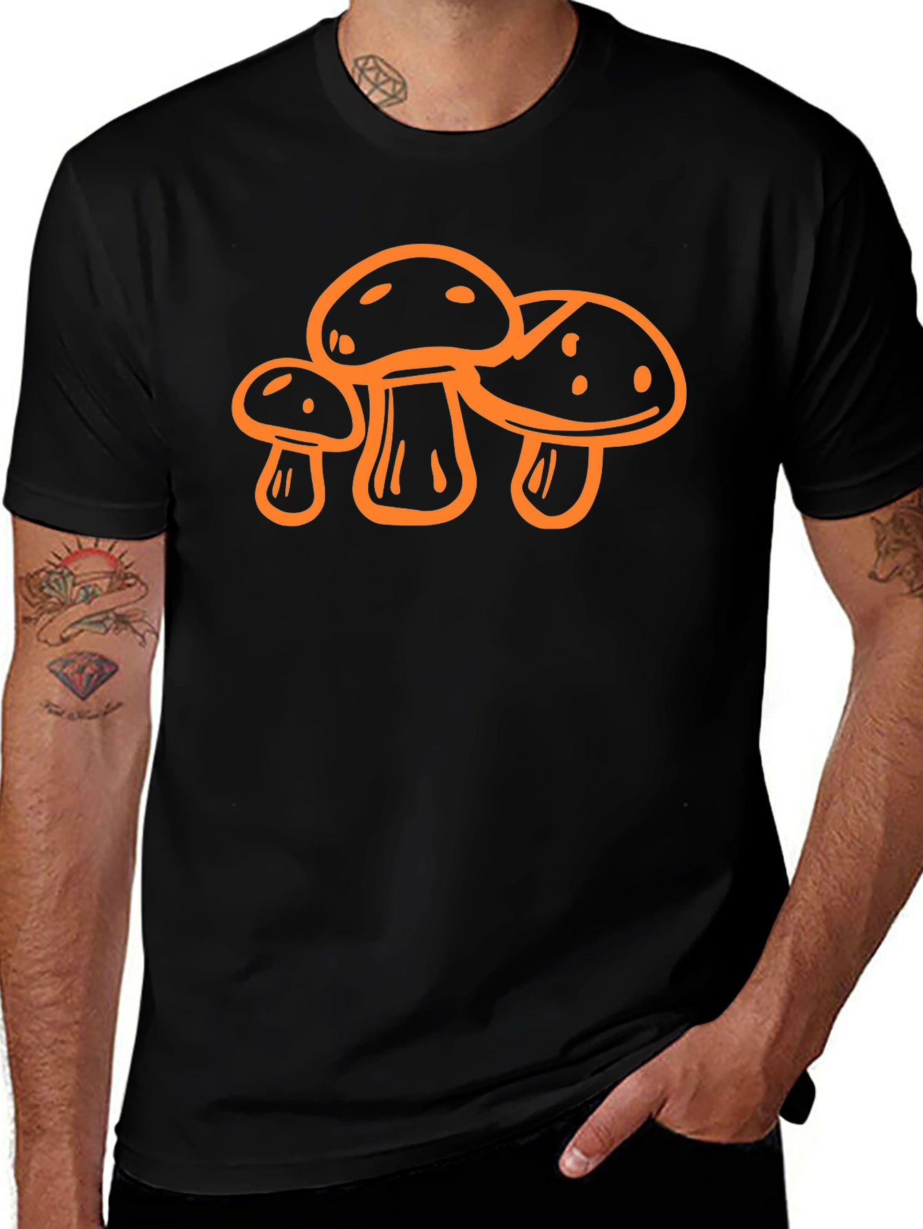 Mushroom Graphic T-Shirt - Black