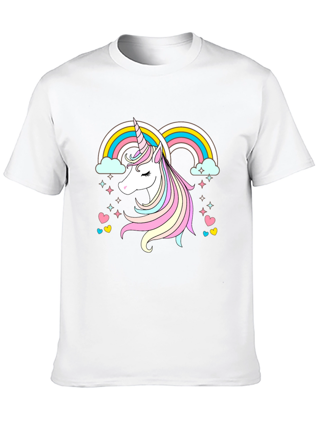 Unicorn Rainbow Graphic Tee - Black